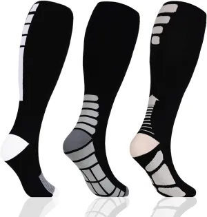 3 Pairs Plus size compression socks wide calf women men knee high 20-30 mmhg circulation for swelling 2xl 3xl 4xl 5xl