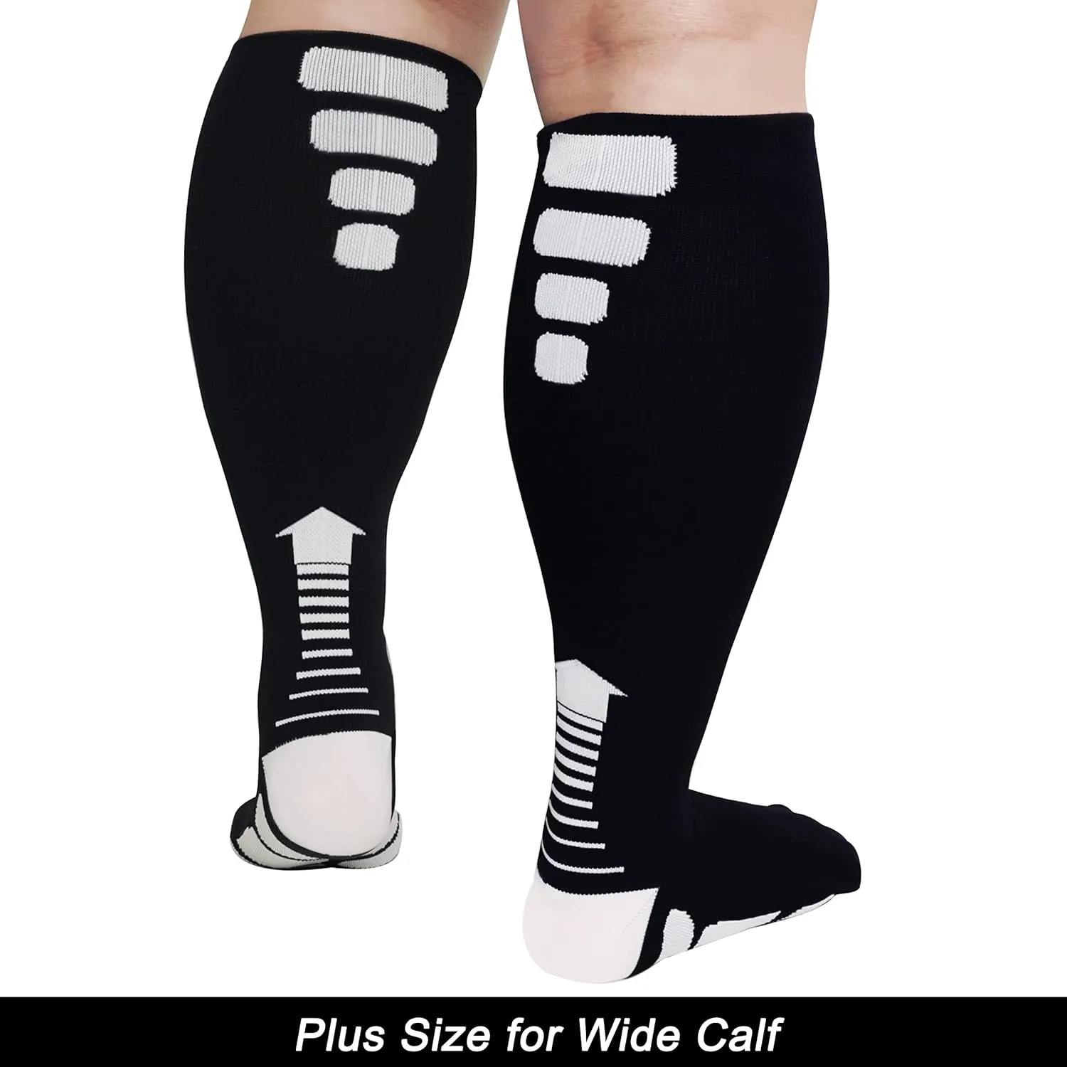 3 Pairs Plus size compression socks wide calf women men knee high 20-30 mmhg circulation for swelling 2xl 3xl 4xl 5xl