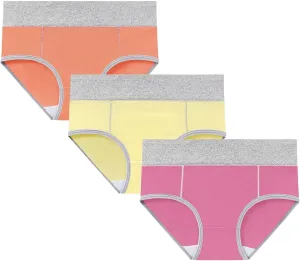 3 PCS Briefs for Women Cotton Seamless Patchwork Underwear High Waist Breathable Full Coverage Plus Size Panties