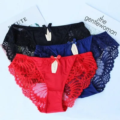 3Pcs/lot Lace Underwear Women Cotton Briefs Girls Lingeries Cueca Calcinhas 6XL Shorts Underpants Panty Ladies Plus Size Panties