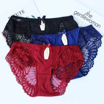 3Pcs/lot Lace Underwear Women Cotton Briefs Girls Lingeries Cueca Calcinhas 6XL Shorts Underpants Panty Ladies Plus Size Panties