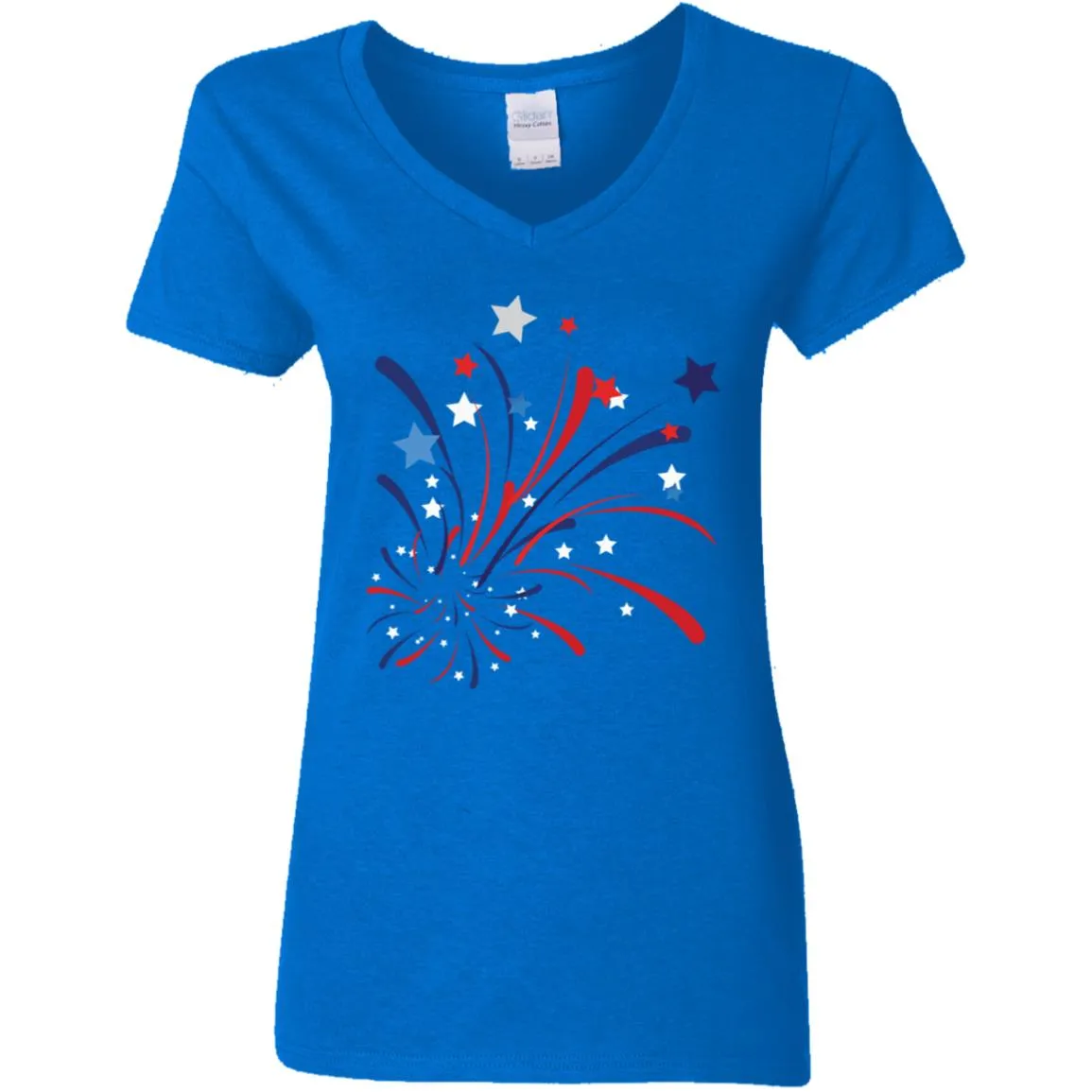 4th of July Firework -- Ladies'  V-Neck T-Shirt