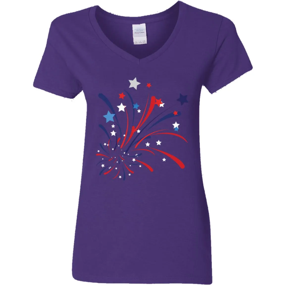 4th of July Firework -- Ladies'  V-Neck T-Shirt