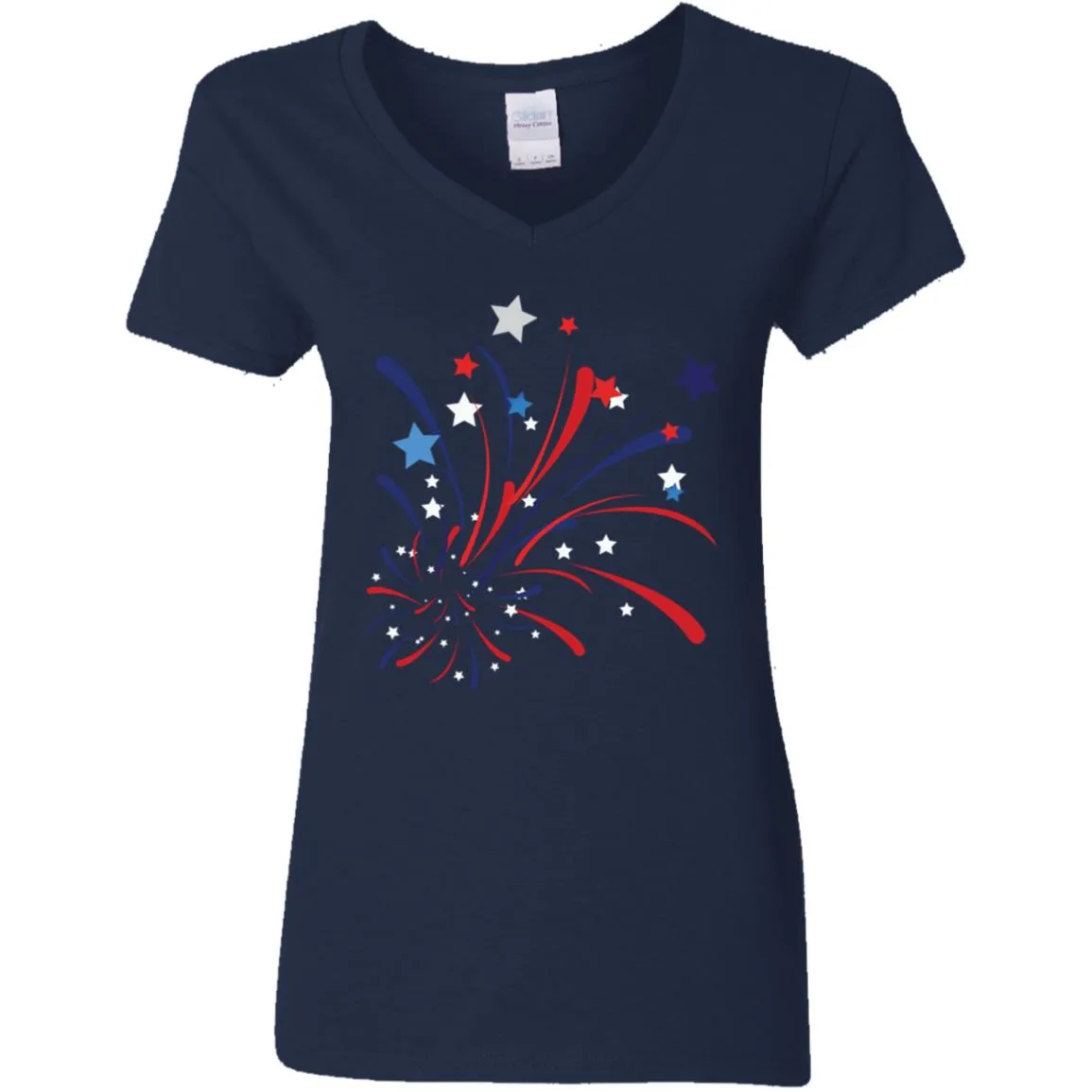 4th of July Firework -- Ladies'  V-Neck T-Shirt