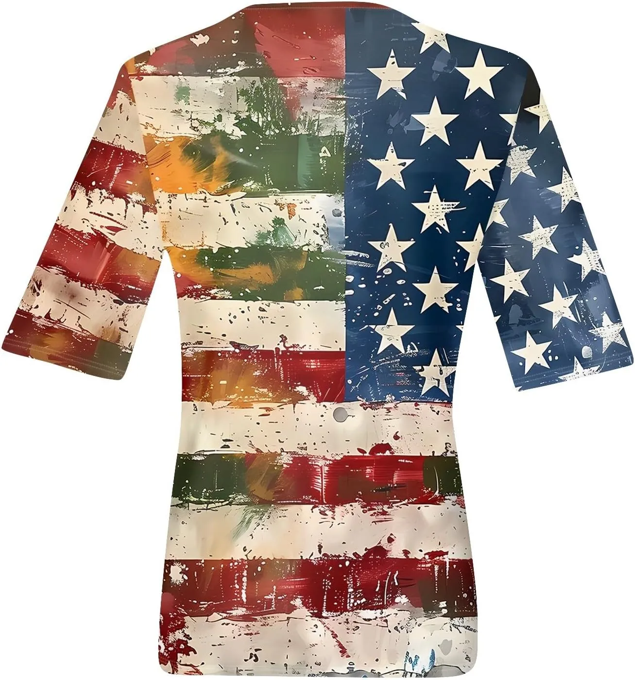 4th of July Patriotic Shirts for Women Half Sleeve American Flag V Neck Tops Trendy Blouses Graphic Clothing