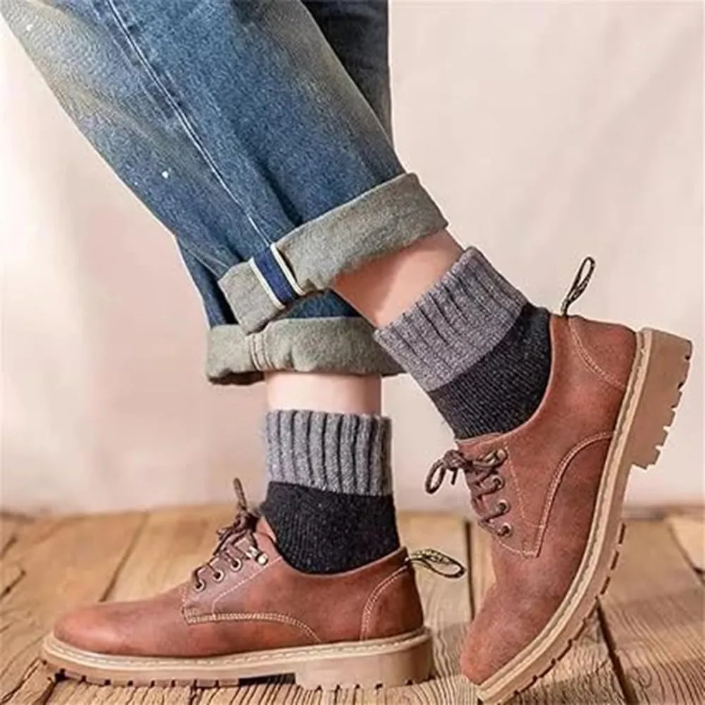 5 Pairs Men's Thermal Warm Winter Hiking Boot Socks,Unisex Winter Thermal Warm Thick Synthetic Wool Socks,
