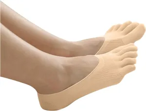 6 Pairs No Show Socks Women Ultra Low Cut Non-Slip Thin Liner Socks Hidden Socks for Flat No Show Liner Socks
