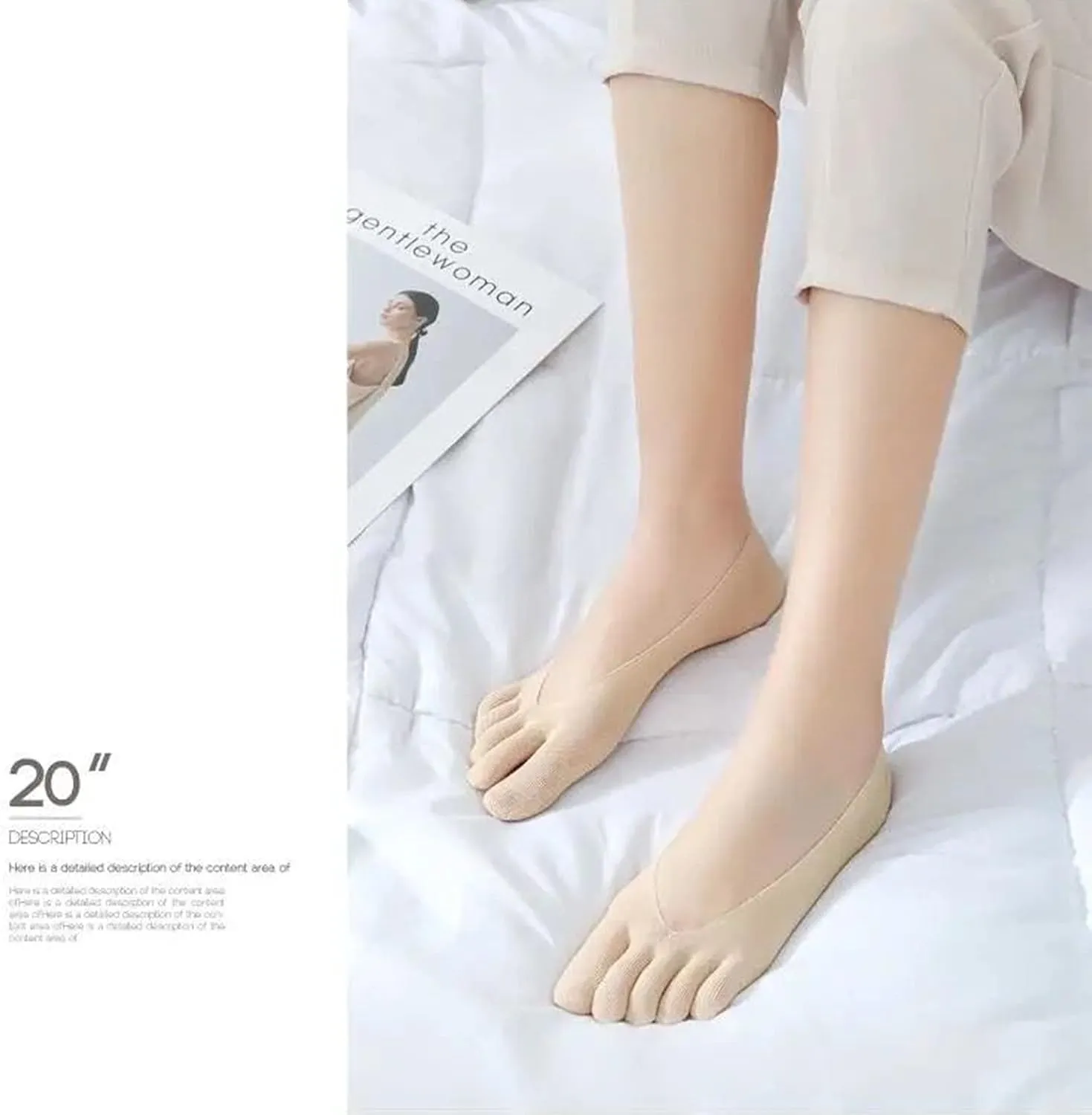 6 Pairs No Show Socks Women Ultra Low Cut Non-Slip Thin Liner Socks Hidden Socks for Flat No Show Liner Socks