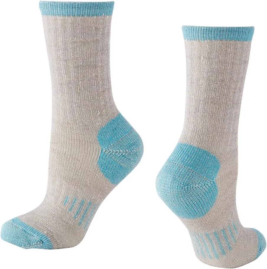70% Merino Wool Women Crew Socks - Hiking Outdoor Athletic Thermal Thickening Cushion …