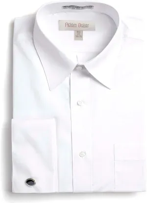 Adam Baker Men’s Big & Tall Long Sleeve French Cuff Formal Solid Dress Shirt