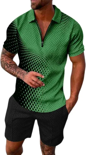 Alalaso Summer Outfits for Mens Relaxed Fit Lightweight Short Sleeve Graphic T Shirts Printed Shorts Breathable Sportswear