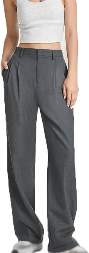 Alkyne Broadcast Wide Leg Pants, High Waist Tailored Wide Leg Pants, Womens Casual Suit Pants Wide Leg Trousers