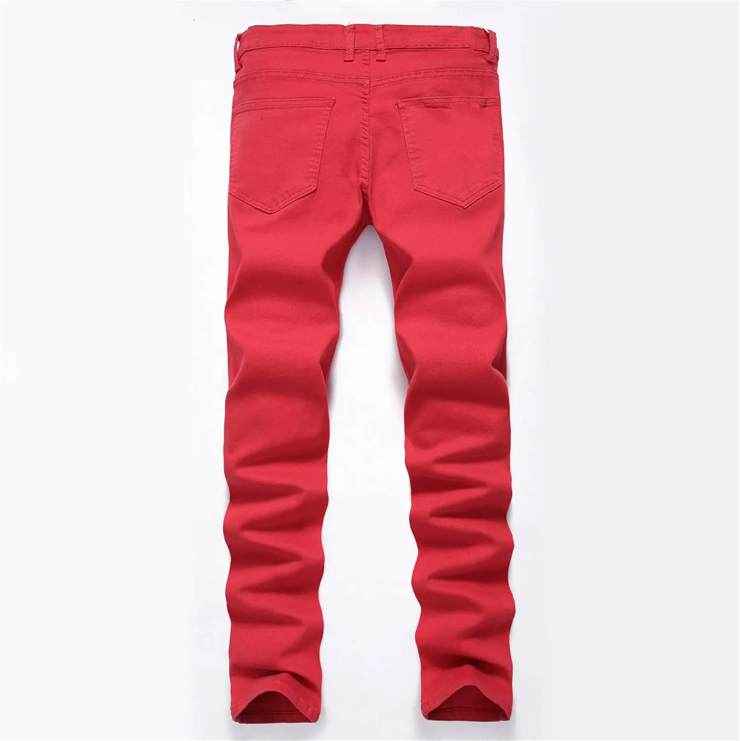 Andongnywell Men's Slim Fit Stretch Destroyed Skinny Zipper Denim Pencil Pants Causal Slim Fit Stretch Ripped Jeans