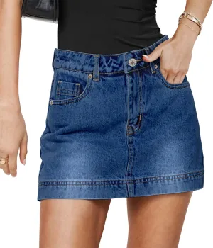Angerella Skorts Skirts for Women Denim Mini Skirt High Waisted Jean Shorts Stretchy Denim Skirts