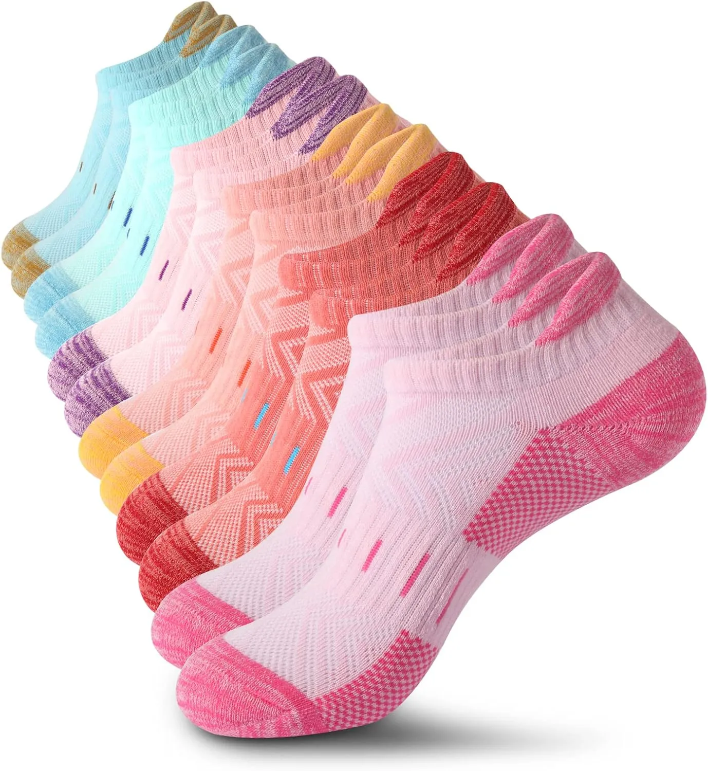 Ankle Socks for Women 6 Pairs Athletic Cushioned Running Low Cut Socks Womens