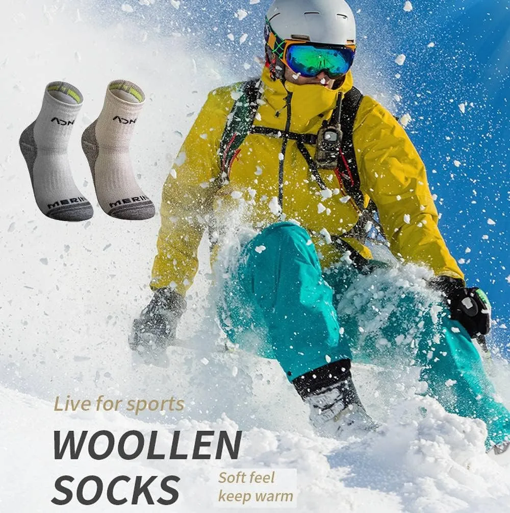 AONIJIE Merino Wool Socks Hiking Cushioning Socks Moisture Wicking Performance Socks Thermal Ski Socks for Women&Men