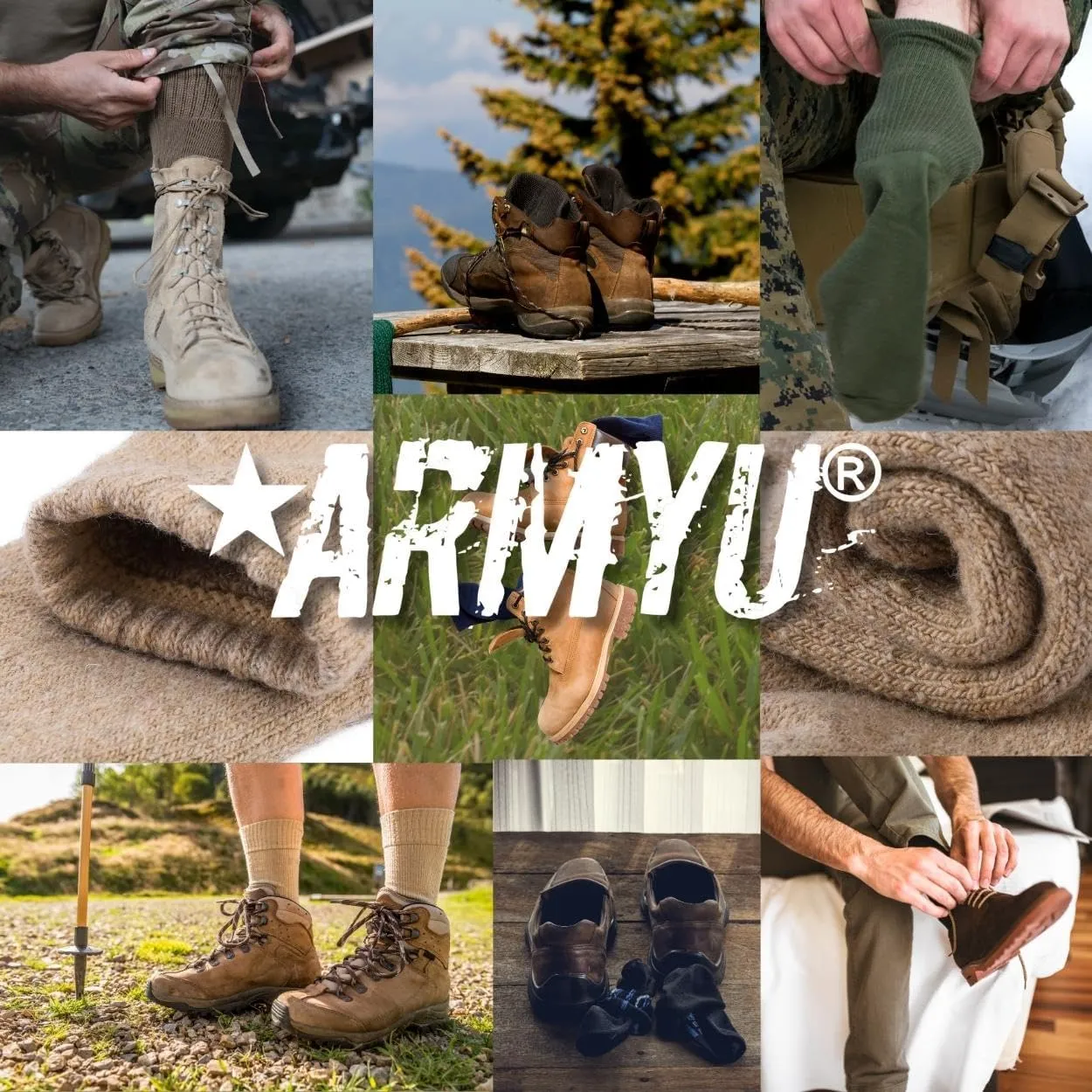 Army Universe Thermal Boot Socks Heavyweight Genuine GI NYCO Extreme Cold Weather Warm Thick Boot Socks USA Made 3-Pack