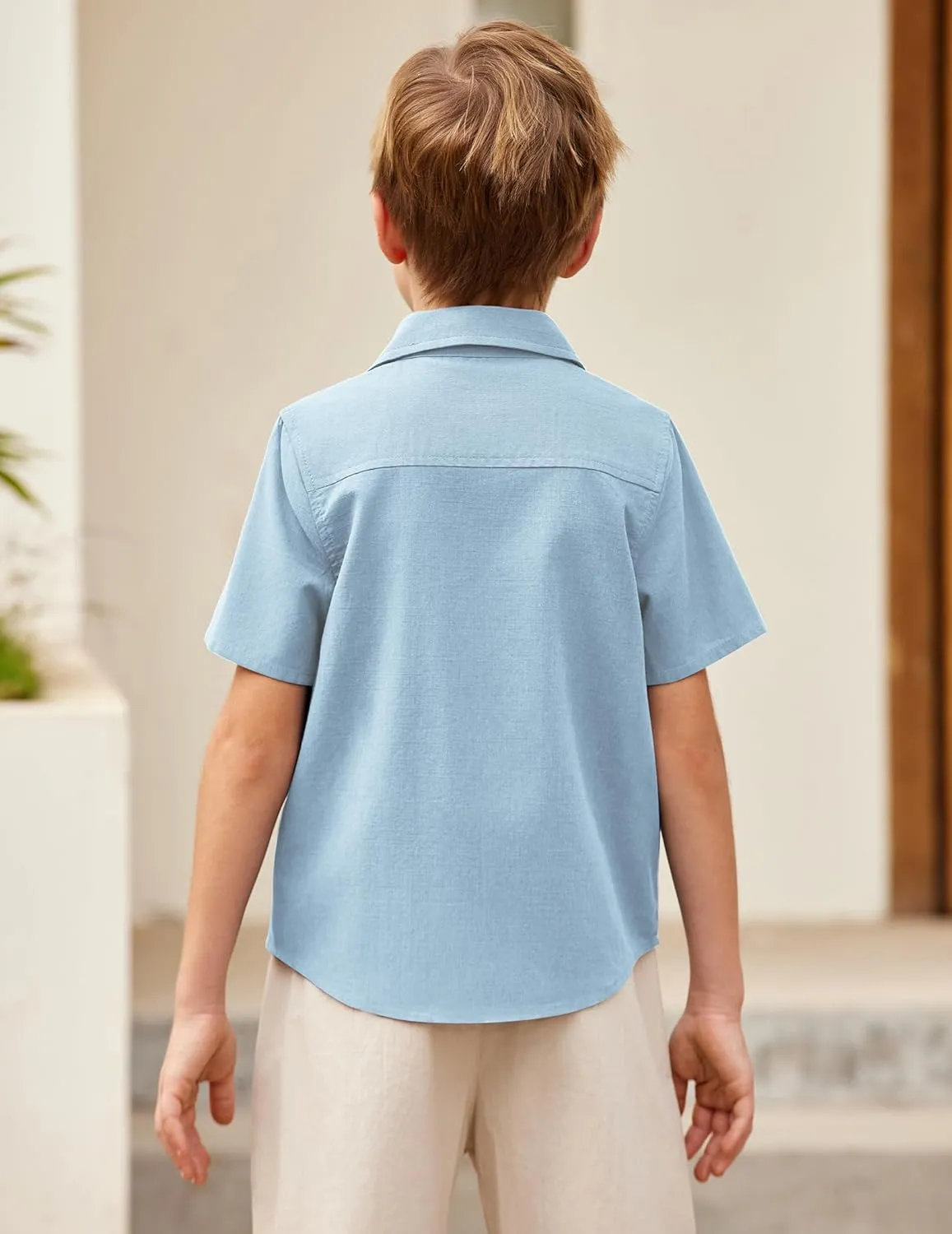 Arshiner Boys Cotton Linen Cuban Guayabera Shirt