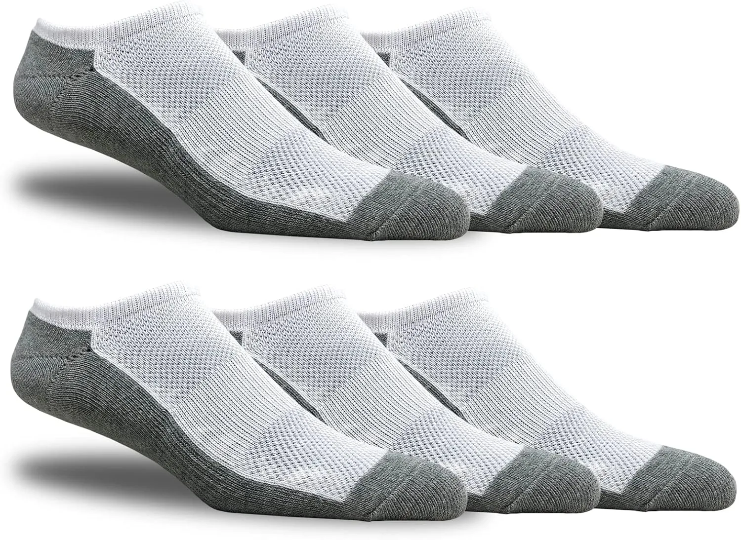 Athletic Ankle Socks Low Cut Cotton Blend - 6 Pairs