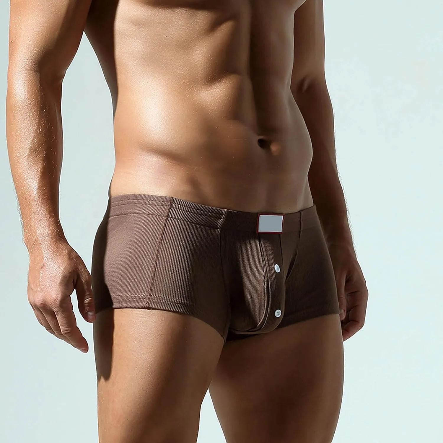 Athletic Trunk Short for Men Moisture-Wicking Boxer Shorts Solid Lingerie Soft Boxer Briefs
