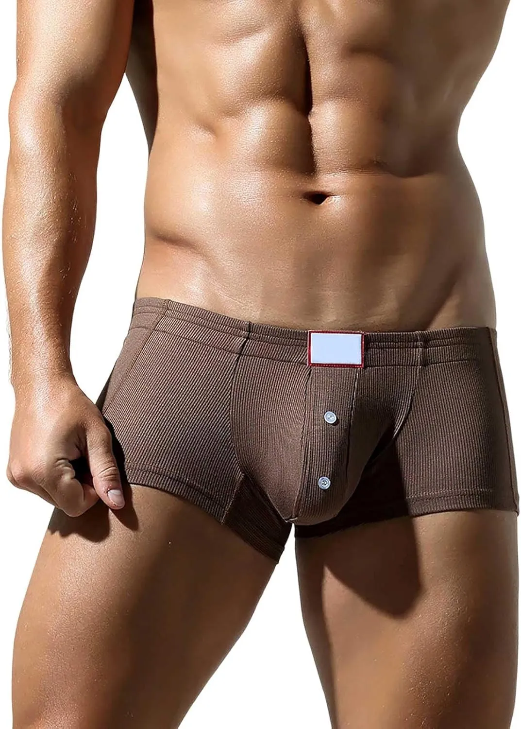 Athletic Trunk Short for Men Moisture-Wicking Boxer Shorts Solid Lingerie Soft Boxer Briefs