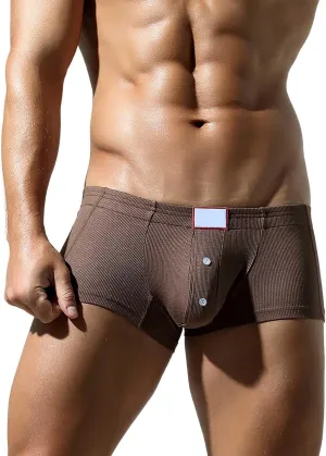 Athletic Trunk Short for Men Moisture-Wicking Boxer Shorts Solid Lingerie Soft Boxer Briefs