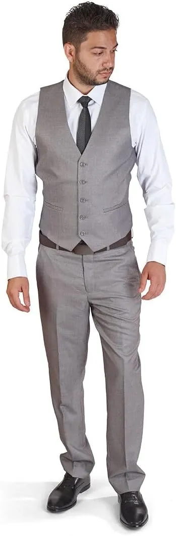 Azar Slim Fit 3 Piece Silver Suit
