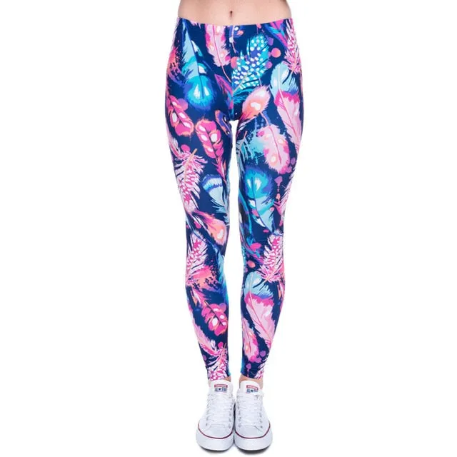Aztec Round Ombre Printing legging Slim High Waist  Leggings Woman Pants