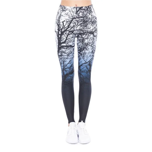 Aztec Round Ombre Printing legging Slim High Waist  Leggings Woman Pants