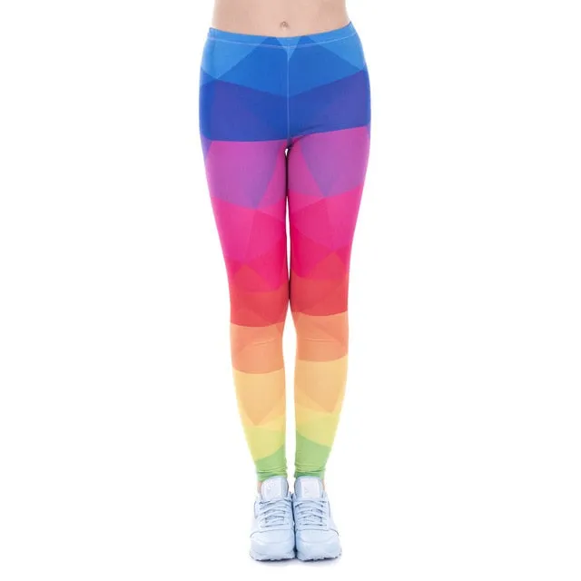Aztec Round Ombre Printing legging Slim High Waist  Leggings Woman Pants