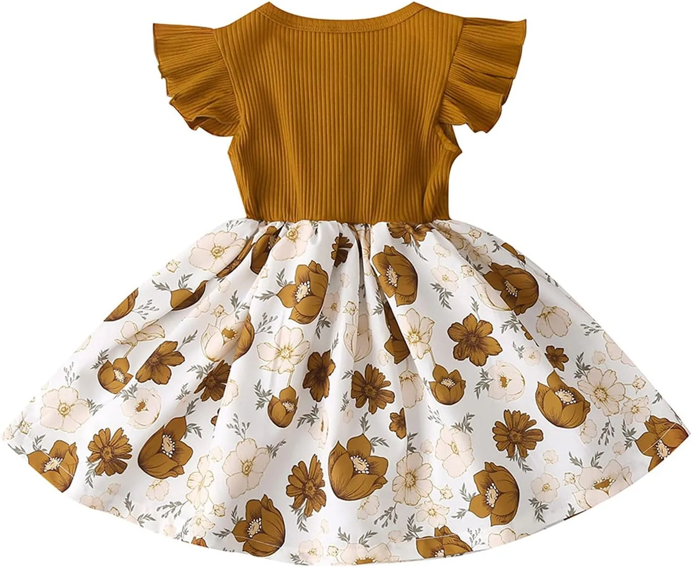 Baby Girl Dress Toddler Graduation Dress Short Ruffle Sleeve Girls Dress Summer Floral Graphic Infant Dress Sundress