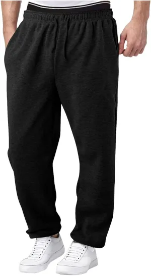 Baggy Sweatpants for Men Men Cargo Sweatpants Loose Casual Work Pants Joggers Open Bottom Drawstring Cargos Pant
