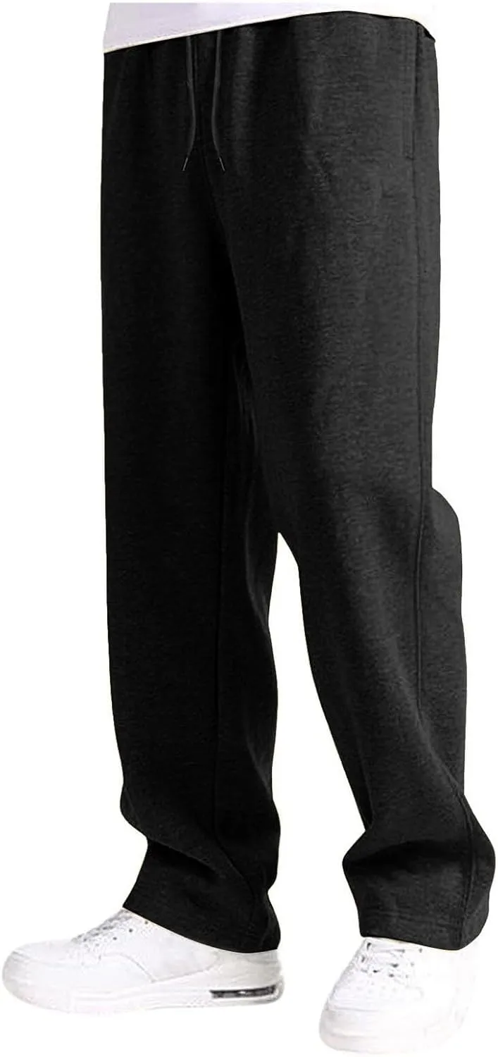 Baggy Sweatpants for Men Men Cargo Sweatpants Loose Casual Work Pants Joggers Open Bottom Drawstring Cargos Pant