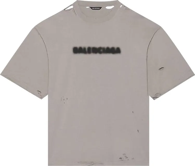 Balenciaga Blurry Wide Fit T-Shirt 'Steel Grey/Black', Gray