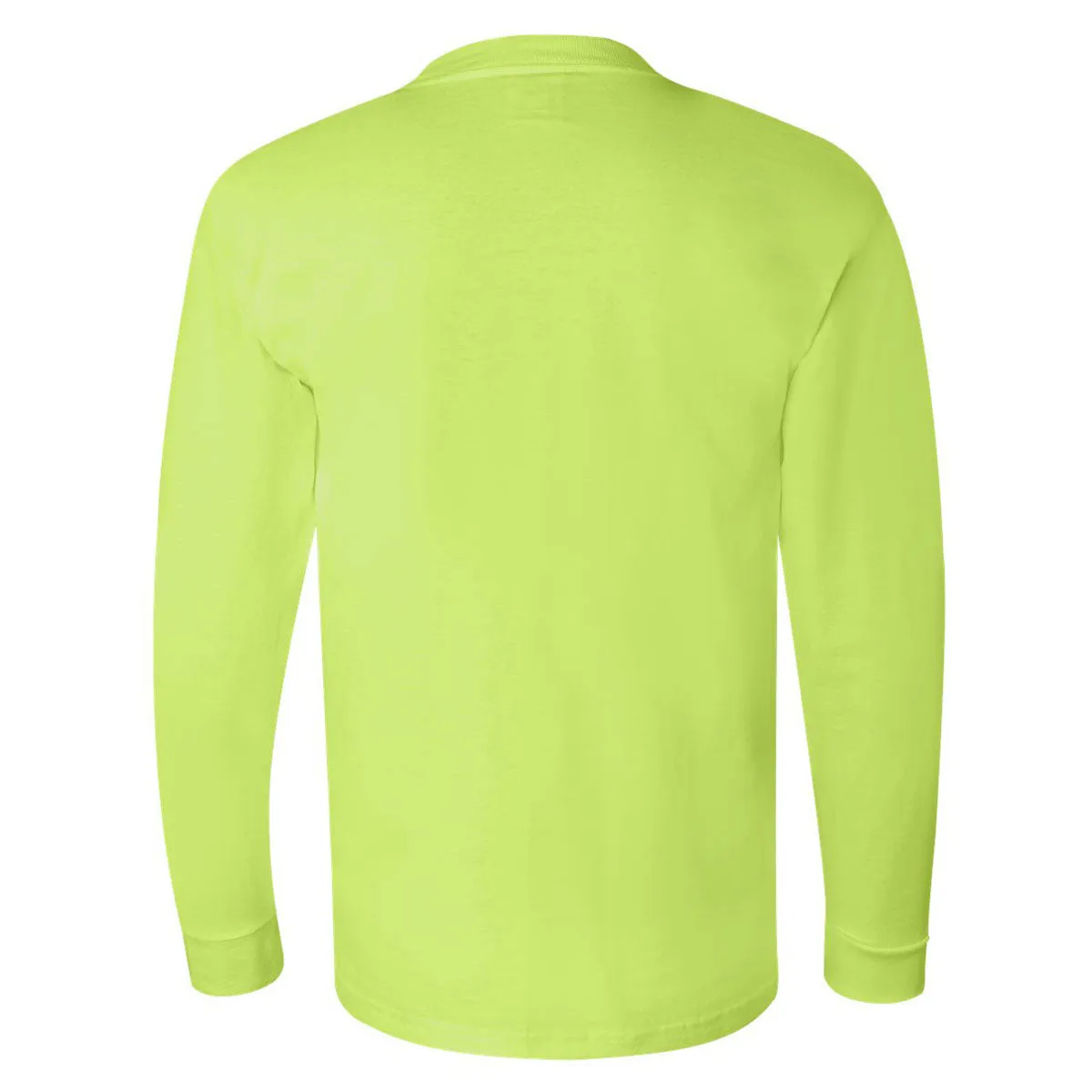 Bayside Men's Lime Green USA-Made Long Sleeve T-Shirt