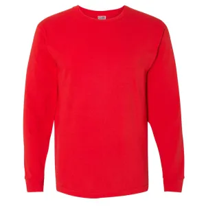 Bayside Men's Red USA-Made 100% Cotton Long Sleeve T-Shirt