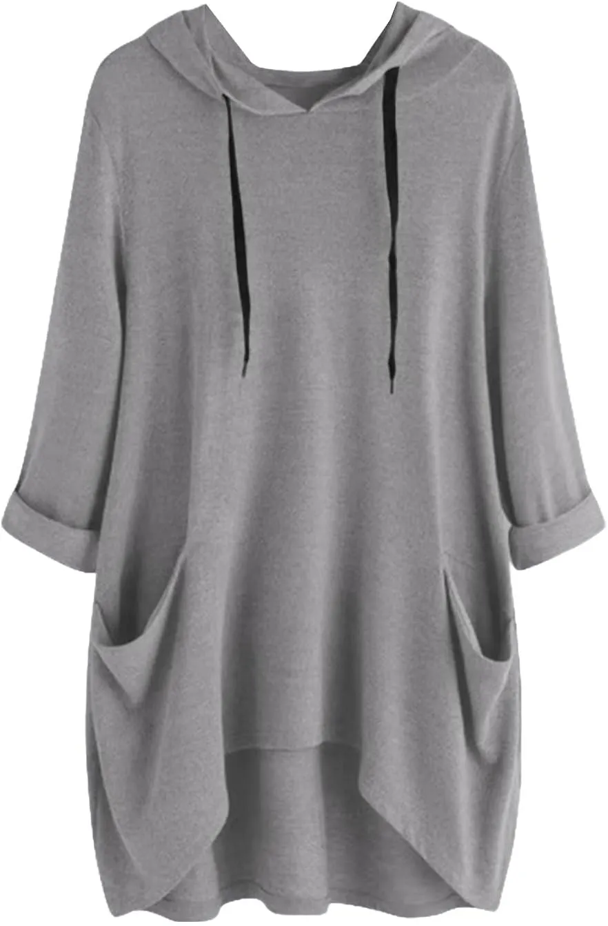 Beach Vacation Clothes for Women 2025, Women's Hoodie Dress Long Sleeve Tops Loose Sweatshirts Oversized Dresses