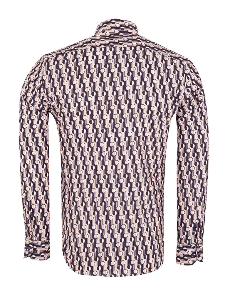 Beige Polka Dot Print Shirt