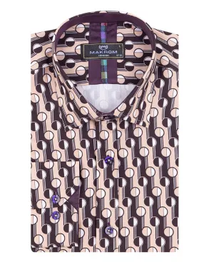 Beige Polka Dot Print Shirt