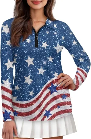 Belidome Long Sleeve Golf Shirt Womens Half Zip Athletic Top Moisture Wicking Outfit Activewear Quick Dry