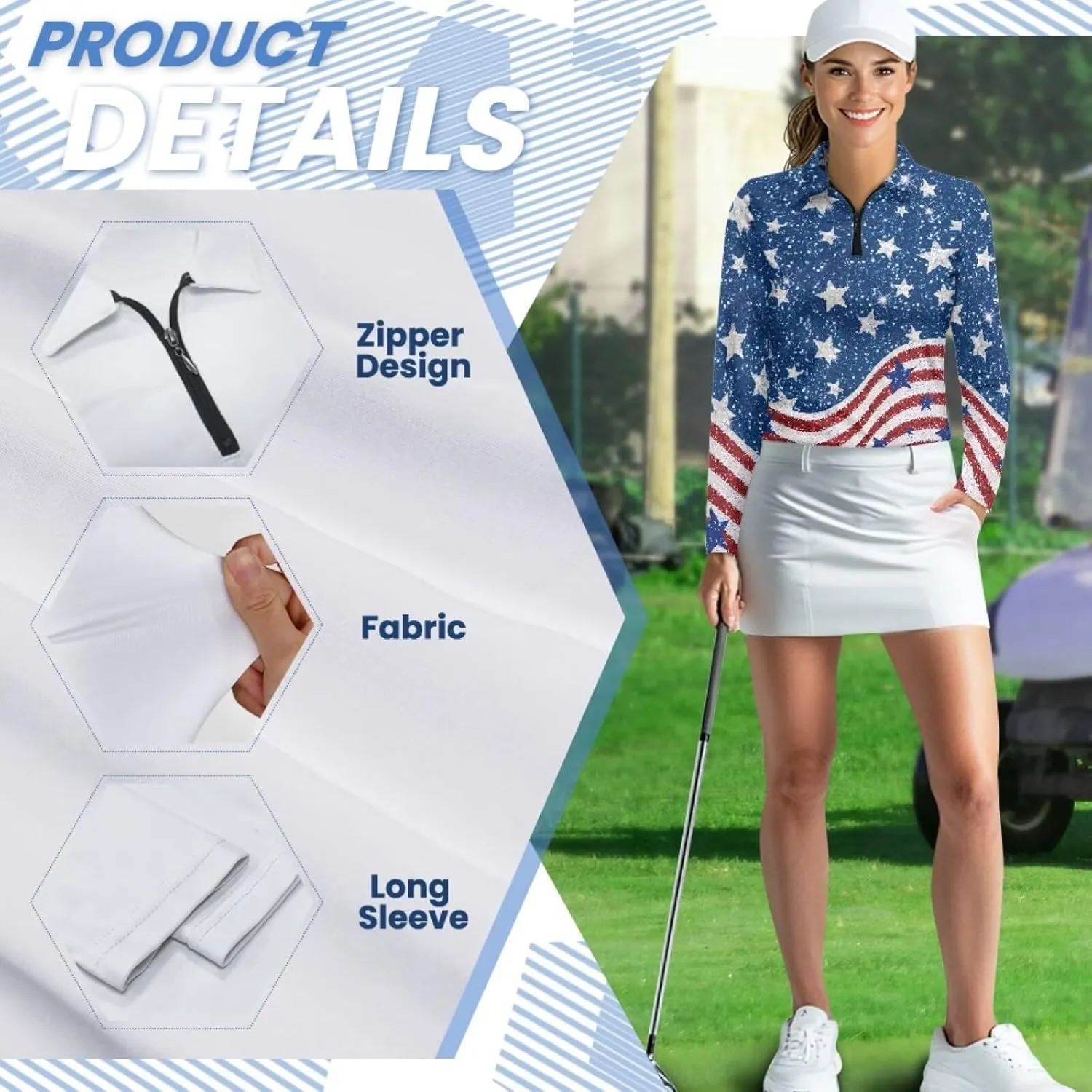 Belidome Long Sleeve Golf Shirt Womens Half Zip Athletic Top Moisture Wicking Outfit Activewear Quick Dry