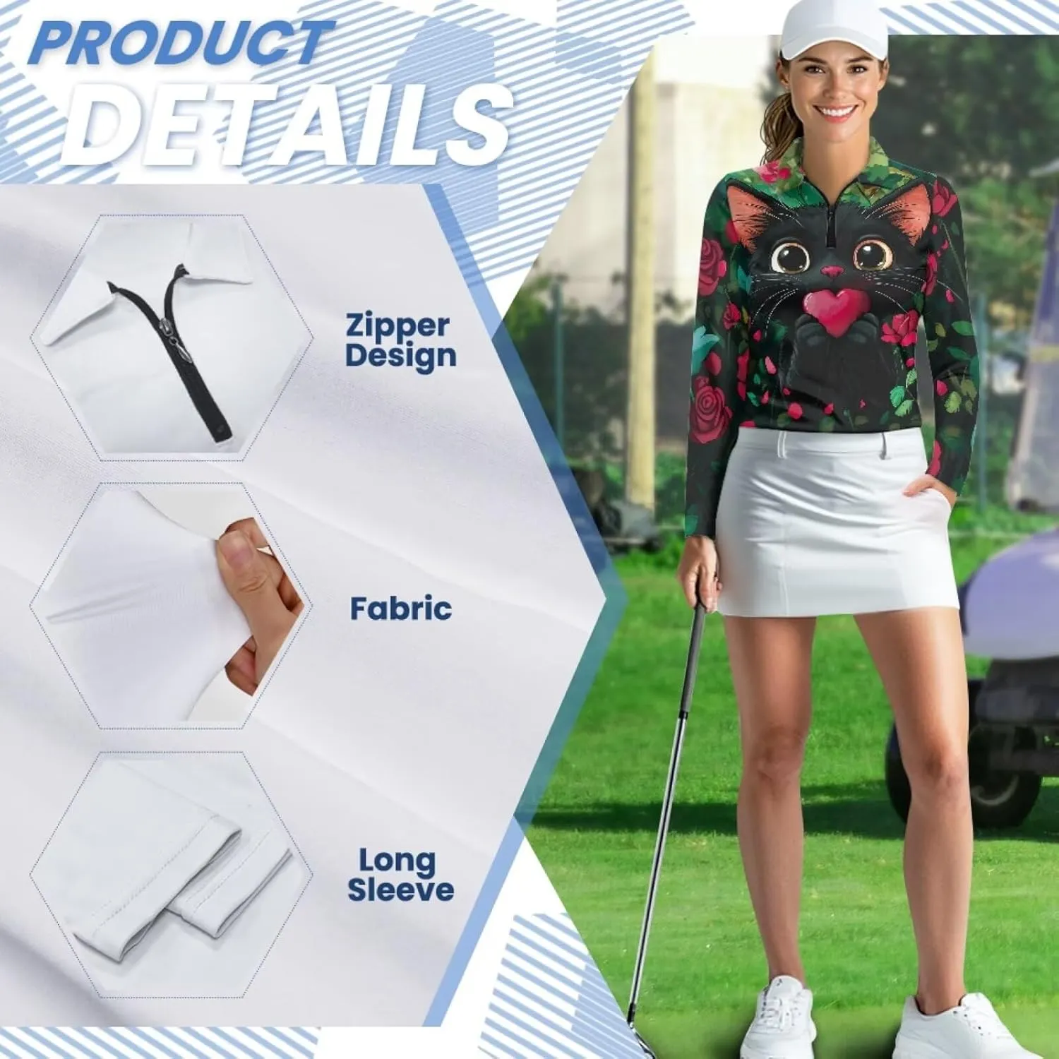 Belidome Long Sleeve Golf Shirt Womens Half Zip Athletic Top Moisture Wicking Outfit Activewear Quick Dry