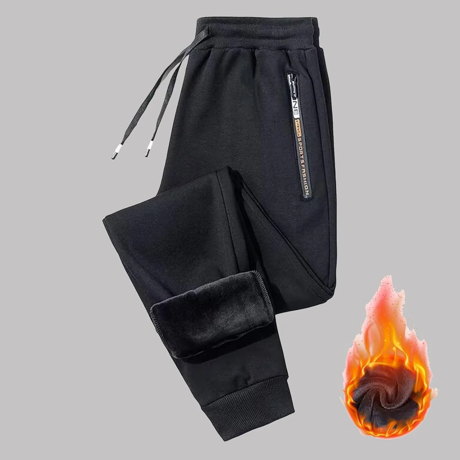 BIFUTON Fleece Lined Pants Men,Men's Sherpa Sweatpants Thick Winter Warm Pants Jogger Lounge Athletic Pants with Pockets