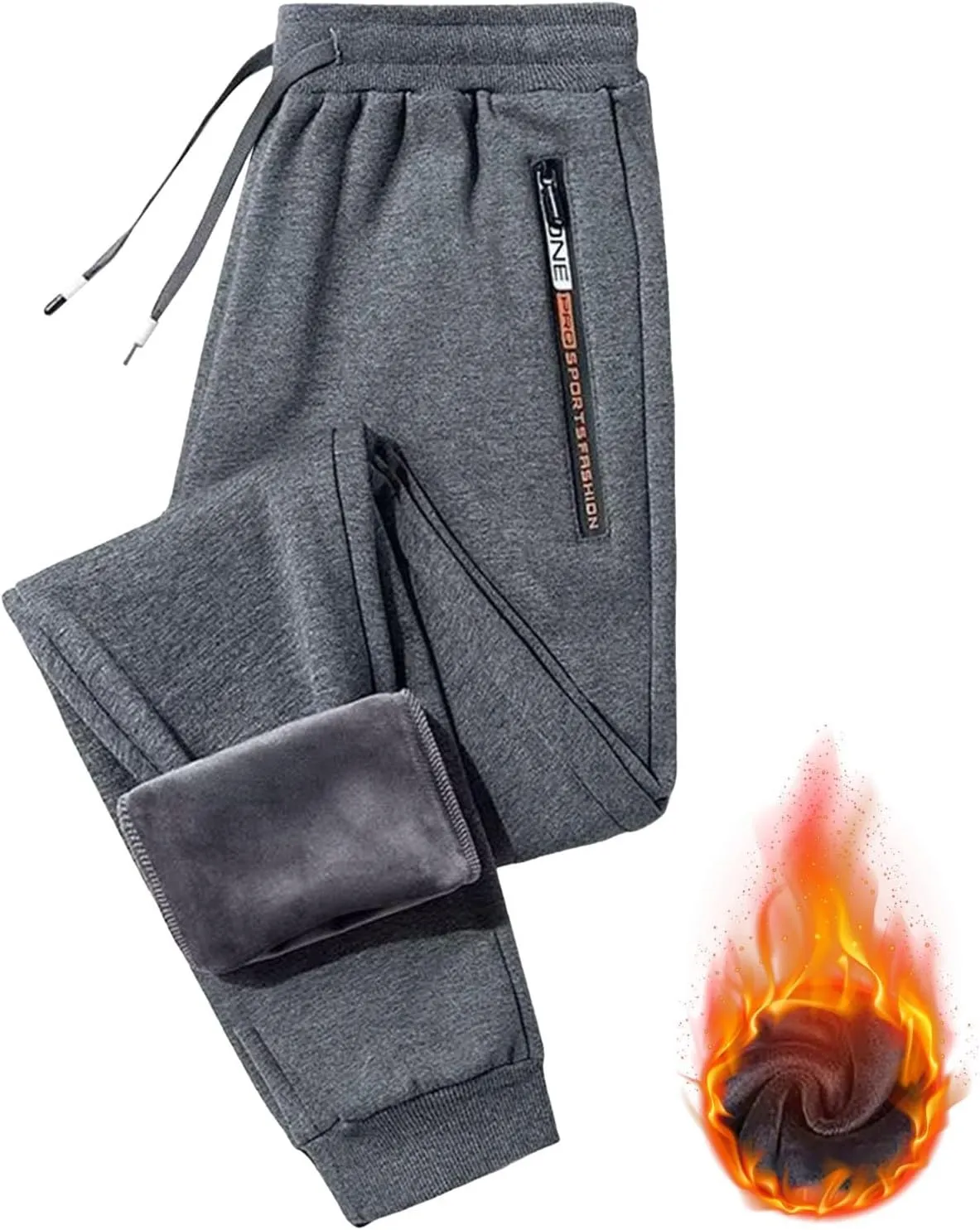 BIFUTON Fleece Lined Pants Men,Men's Sherpa Sweatpants Thick Winter Warm Pants Jogger Lounge Athletic Pants with Pockets
