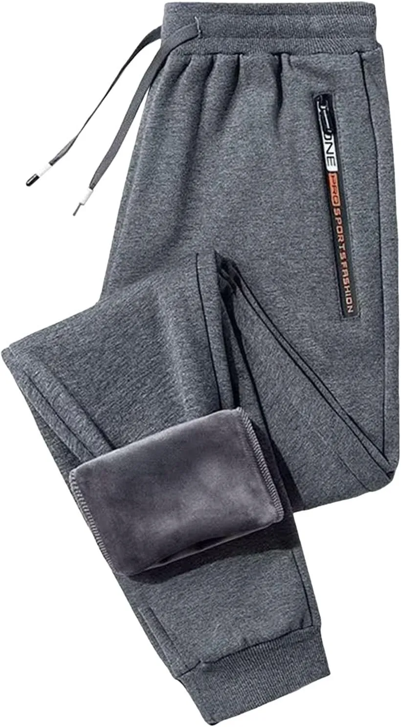 BIFUTON Fleece Lined Pants Men,Men's Sherpa Sweatpants Thick Winter Warm Pants Jogger Lounge Athletic Pants with Pockets