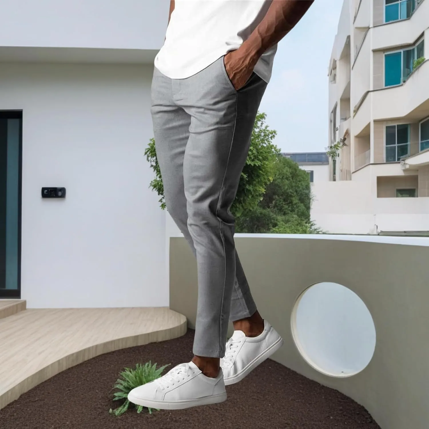 Bizgent Chinos,Active Chinos Pants Men,Elasticity Slim Fit Chinos Pants for Men,Mens Dress Pants Slim Fit
