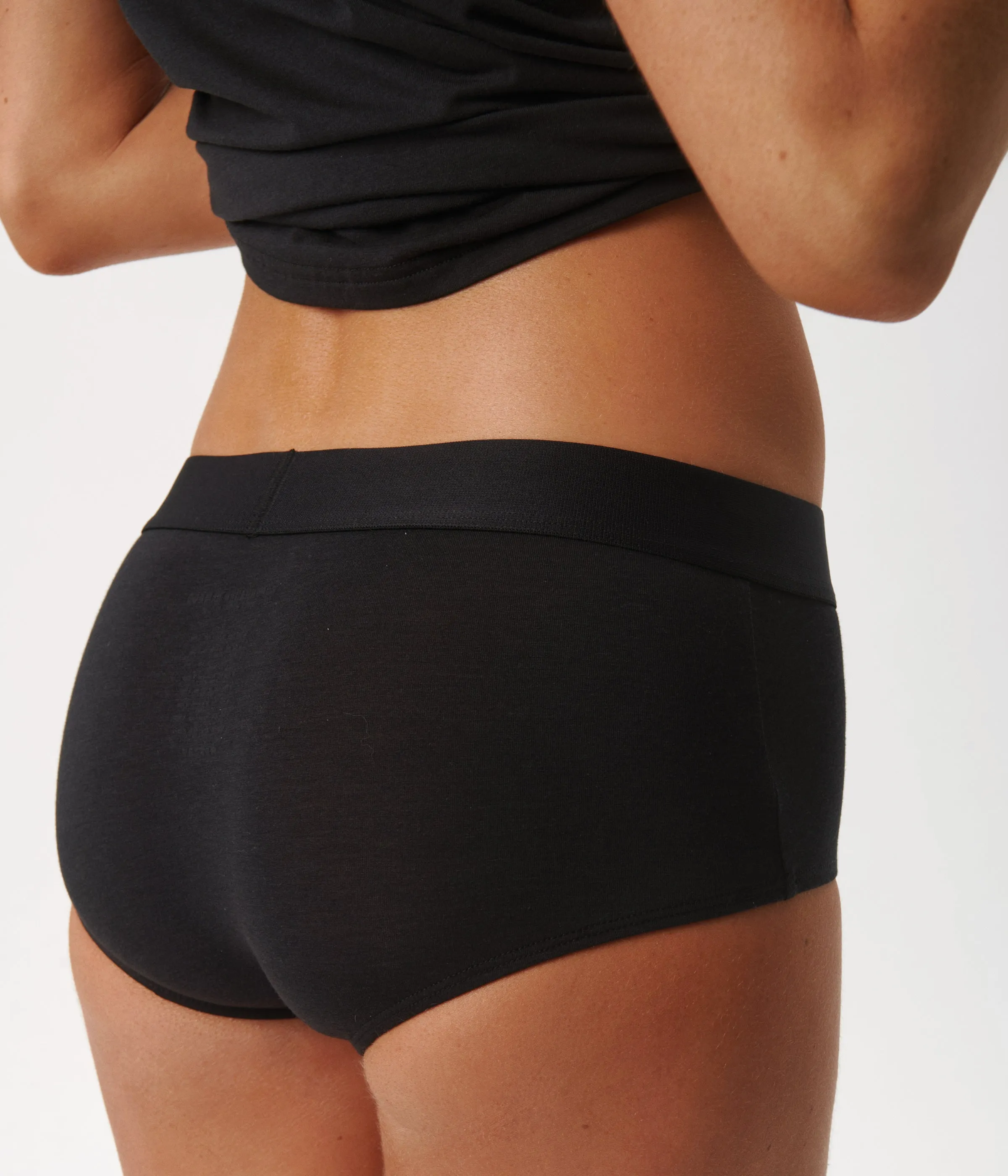 Black bamboo hipster panties - 3 pack