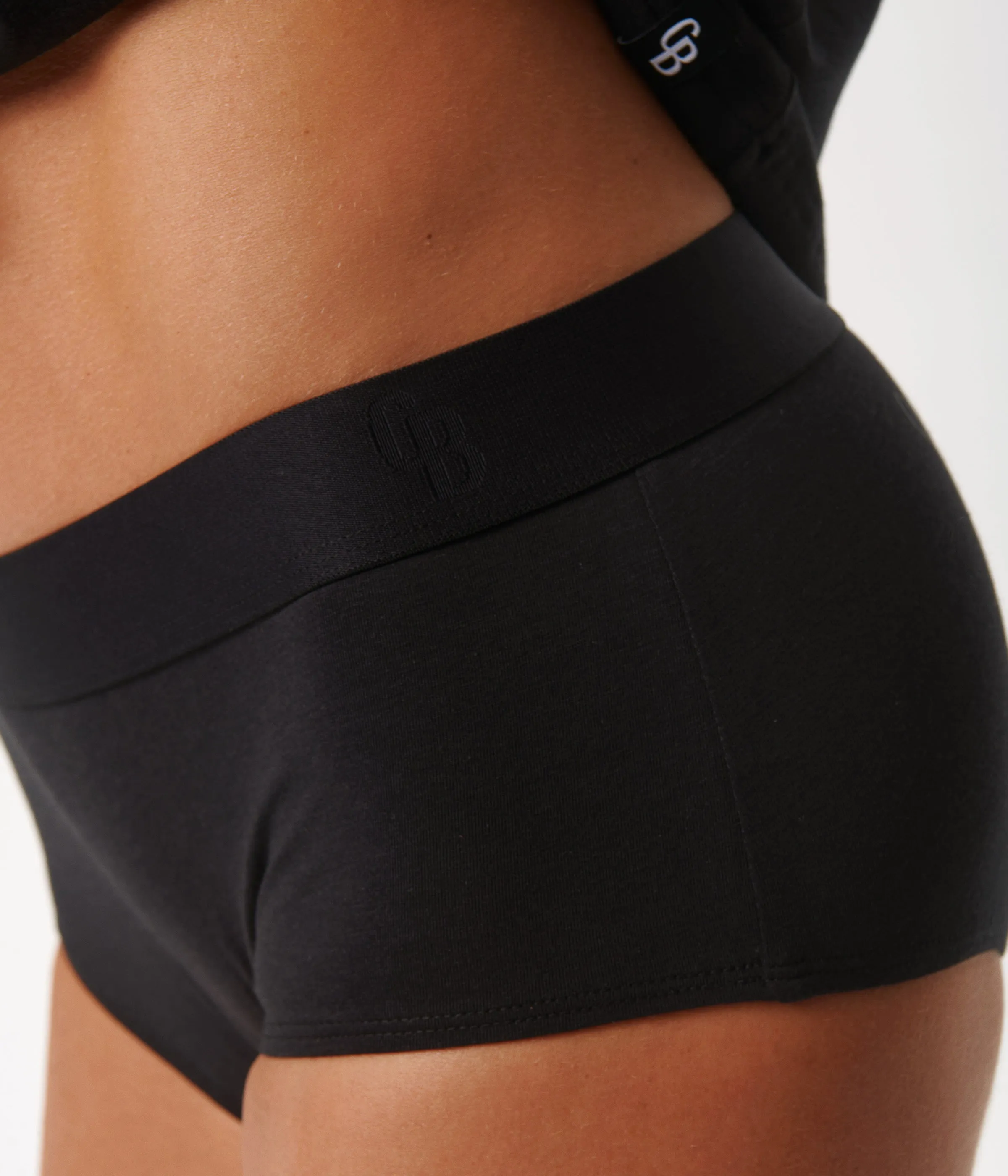 Black bamboo hipster panties - 3 pack