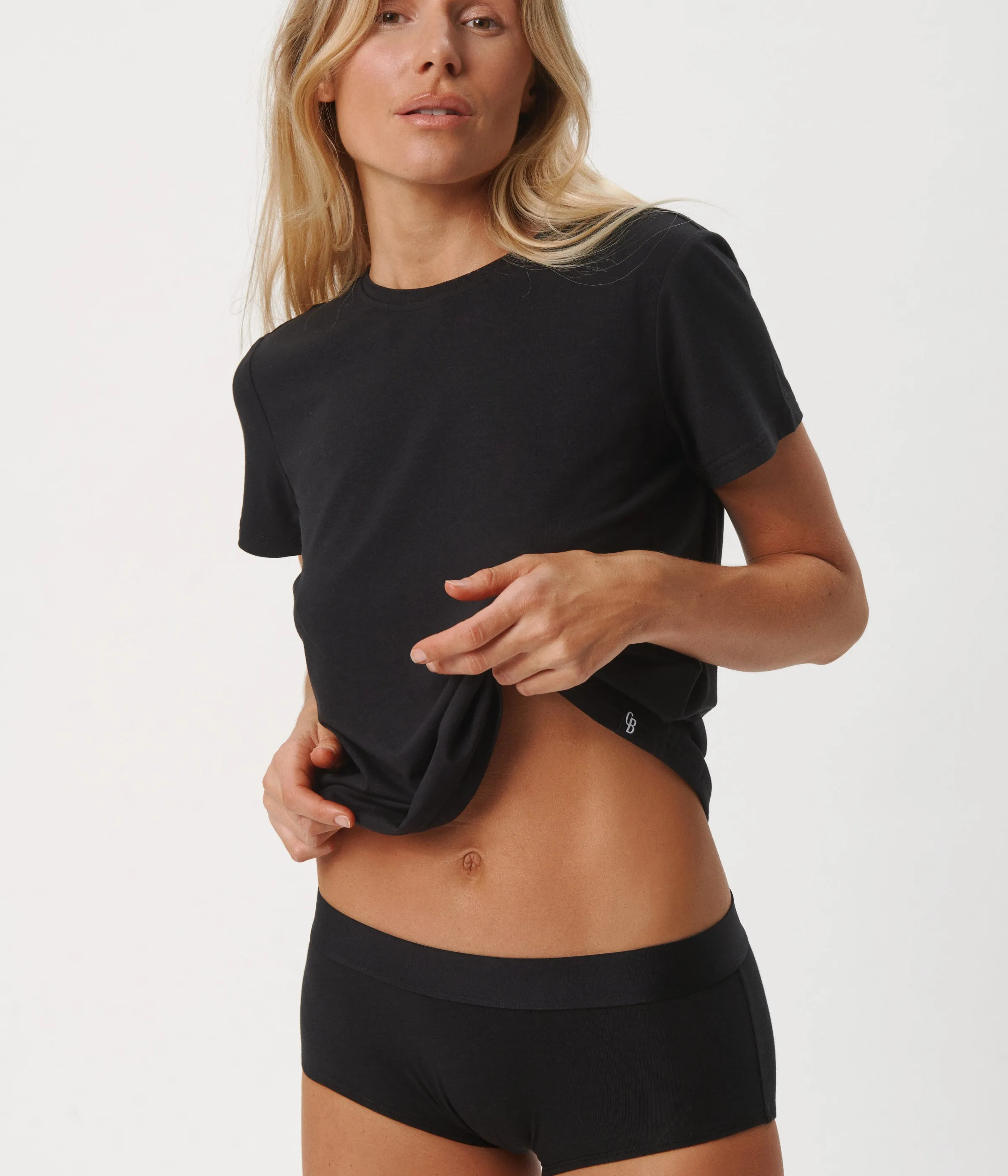Black bamboo hipster panties - 3 pack
