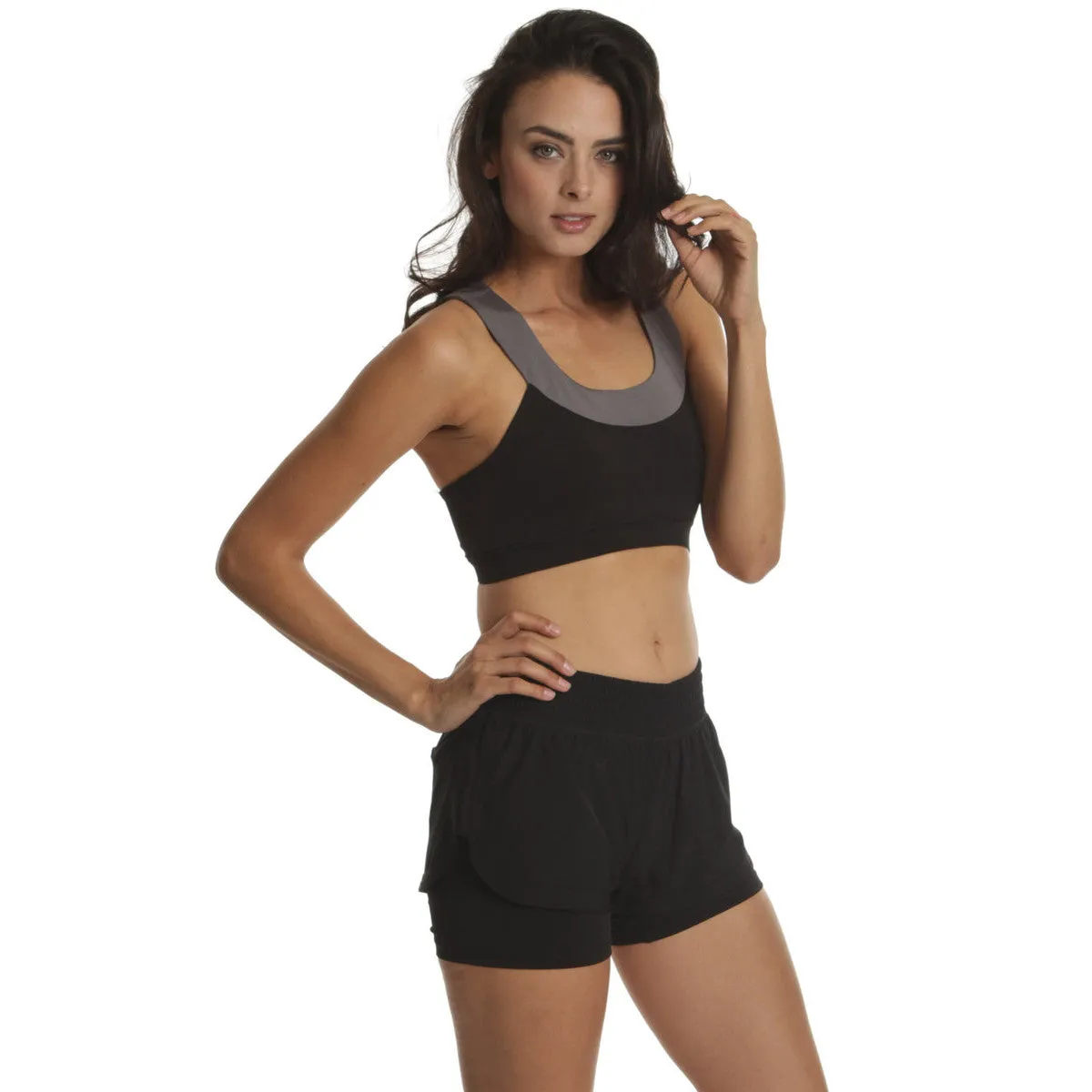 Black/Charcoal Knock Down Training Bra
